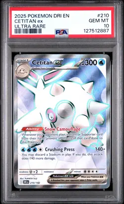 2025 POKEMON DRI EN-DESTINED RIVALS ULTRA RARE #210 CETITAN EX PSA 10 - Image 1
