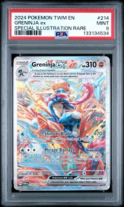 2024 Pokemon TWM EN Special Illustration Rare #214 Greninja ex PSA 9 MINT - Image 1