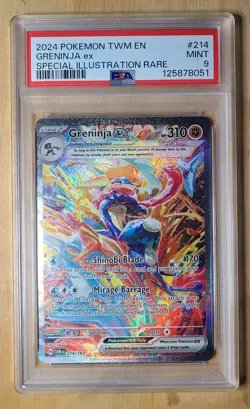 2024 POKEMON TWM EN-TWILIGHT MASQUERADE #214 GRENINJA EX PSA 9 (Mint) - Image 1