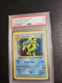 1999 Holo Rare Gyarados 6/102 Shadowless Base Set Pokemon Card TCG PSA 5 - Image 2