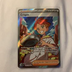 Pokemon TCG Crispin Full Art Trainer Holo Card 164/142 Stellar Crown Ultra Rare - Image 1