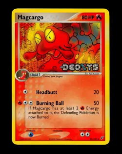 2005 Pokemon MAGCARGO Ex Deoxys Set REVERSE HOLO Foil STAMPED Series Card 37/107 - Image 2