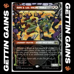 Raph & Leo, Sibling Rivals - 0249 - R - Foil - Showcase - TMNT - MTG - NM/M - Image 1