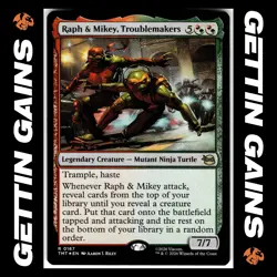 Raph & Mikey, Troublemakers - 0167 - R - Foil - TMNT - MTG - NM/M - Image 1