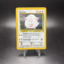 Pokemon TCG Chansey 3/130 Holo Original WOTC Base Set 2 1999-2000 NM/LP SWIRL -j - Image 1