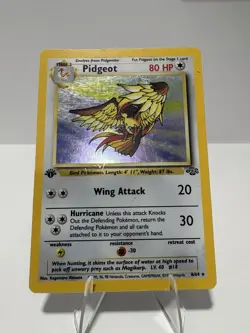Pokemon TCG Pidgeot 1st Edition 8/64 Jungle Holo Rare Card WOTC 1999 - Image 1