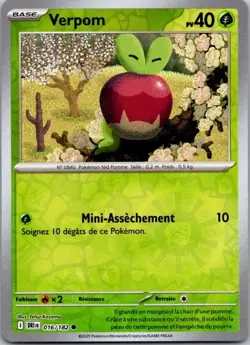 Carte Pokemon Verpom 016/182 Reverse 2025 - Image 1