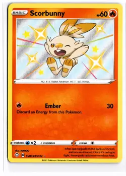 2021 TCG Pokemon #SV015/SV122 Scorbunny Holo Shining Fates Shiny Vault - Image 1