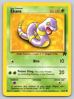 Ekans 56/82 Common Team Rocket Pokemon Unlimited Near Mint - Image 1