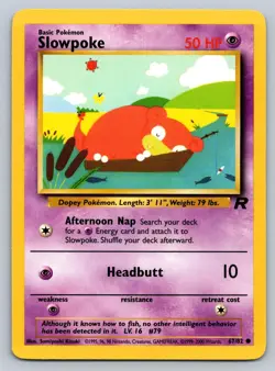 Slowpoke 67/82 Common Team Rocket Pokemon Unlimited Lightly Played - Image 1