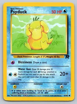 Psyduck 65/82 Common Team Rocket Pokemon Unlimited Lightly Played - Image 1