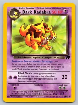 Dark Kadabra 39/82 Uncommon Team Rocket Pokemon Unlimited Lightly Played - Image 1