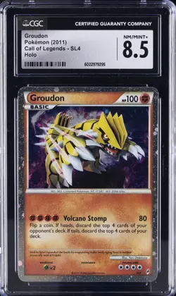 2011 POKEMON CALL OF LEGENDS - HOLO #SL4 GROUDON CGC 8.5 - Image 1