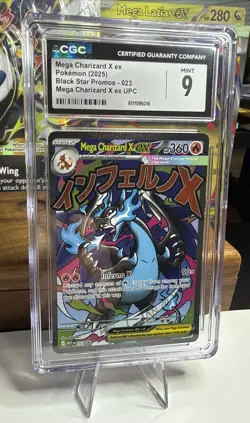 CGC 9 Mega Charizard X EX 023 Upc Black Star Promos Pokemon Mint - Image 2