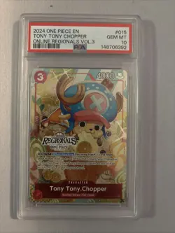 Tony Tony Chopper OP01-015 ENGLISH Regional Offline One Piece TCG PSA 10 - Image 1
