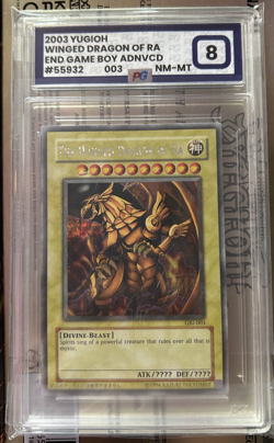 YuGiOh PG 8 Graded Winged Dragon of Ra GBI-003 SECRET Rare Egyptian God Card - Image 1