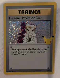 Pokemon TCG Imposter Professor Oak 73/102 Holo 25th Celebrations Trading Card - Image 1