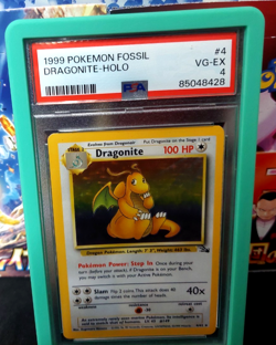 1999 Pokemon Fossil Dragonite Holo #4 PSA 4 VG-EX Pop 758 - Image 1