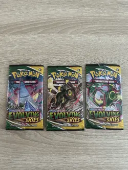 Pokemon Cards Evolving Skies EMPTY Art Packs X3 Set with Bonus Gift - Image 1