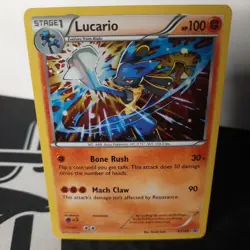 Pokemon TCG Lucario XY Black Star Promos XY140 Promo Cosmos Holo Rare - Image 1