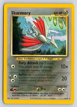 SKARMORY 23/64 RARE NEO REVELATION POKEMON UNLIMITED LP - Image 1