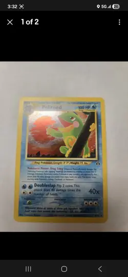 Pokemon Politoed Holo Rare Neo Discovery 8/75 100 HP Doubleslap Card - Image 1