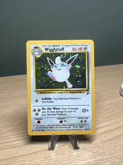 Pokemon Wigglytuff 19/130 WotC Base Set 2 Holo Rare HP SWIRL - Image 1