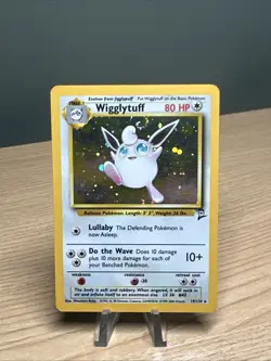 Pokemon Wigglytuff 19/130 WotC Base Set 2 Holo Rare HP SWIRL - Image 3