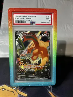 Charizard V 154/172 SW&SH Brilliant Stars Full Art PSA 9 Graded Pokemon Card - Image 1