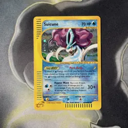 Pokemon Card Suicune H25/H32 Aquapolis Vintage Holo Rare 2002 NM/MINT Swirl - Image 1