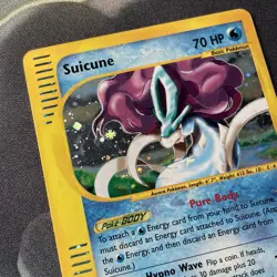 Pokemon Card Suicune H25/H32 Aquapolis Vintage Holo Rare 2002 NM/MINT Swirl - Image 4