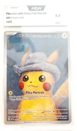 Pokemon Card PCA 9.5 Van Gogh Museum Pikachu With Grey Felt Hat Promo SVP 085 - Image 1