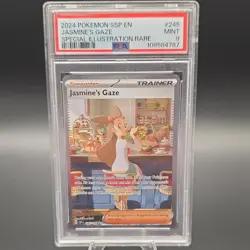 Pokemon Jasmine's Gaze 245/191 Sv08: Surging Sparks SIR Holo PSA 9 - Image 1
