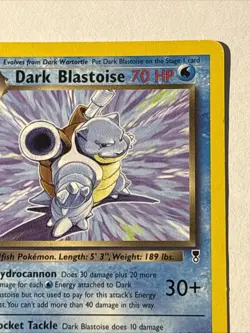 Dark Blastoise- Legendary Collection 4/110 Non Holo Rare MP Pokemon TCG Vintage - Image 3