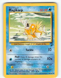 MAGIKARP 50/130 UNCOMMON BASE SET 2 POKEMON LP - Image 2