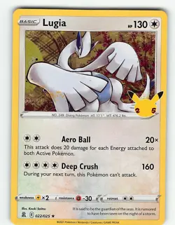 LUGIA 022/025 RARE CELEBRATIONS POKEMON HOLO NM - Image 2