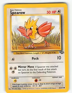 SPEAROW 62/64 COMMON JUNGLE POKEMON UNLIMITED LP - Image 2