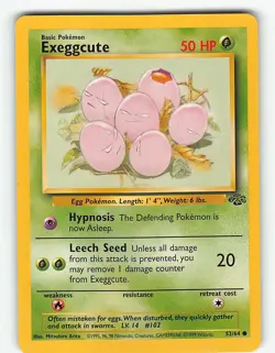 EXEGGCUTE 52/64 COMMON JUNGLE POKEMON UNLIMITED LP - Image 2