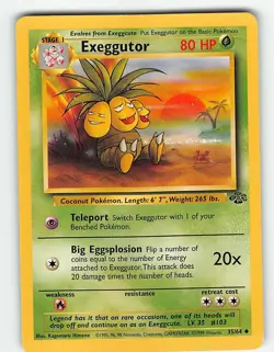 EXEGGUTOR 35/64 UNCOMMON JUNGLE POKEMON UNLIMITED MP - Image 2