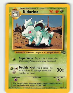 NIDORINA 40/64 UNCOMMON JUNGLE POKEMON UNLIMITED MP - Image 2