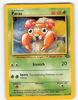 PARAS 59/64 COMMON JUNGLE POKEMON UNLIMITED LP - Image 2