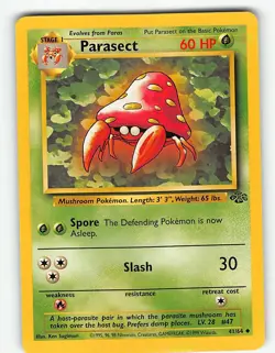 PARASECT 41/64 UNCOMMON JUNGLE POKEMON UNLIMITED LP - Image 2
