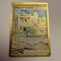 Collapsed Stadium 215/196 Pokemon TCG Sword Shield Lost Origin Gold Secret Rare - Image 1
