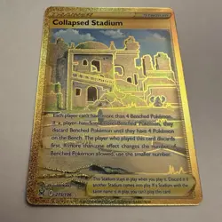 Collapsed Stadium 215/196 Pokemon TCG Sword Shield Lost Origin Gold Secret Rare - Image 2