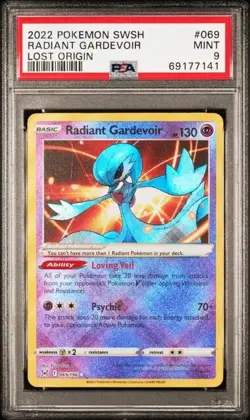 2022 Pokemon Lost Origin Radiant Gardevoir 069 PSA 9 Mint - Image 1