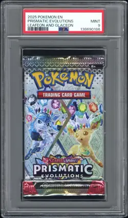 Pokemon S&V Prismatic Evolutions Leafeon & Glaceon Booster Pack PSA 9 Mint - Image 1