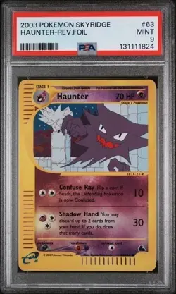 Pokemon Skyridge 63/144 Haunter Reverse Foil PSA 9 2003 - Image 1