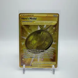 Hero's Medal 201/185 Gold Secret Rare Vivid Voltage Pokemon TCG Near Mint - Image 1