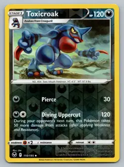 2022 Pokemon Silver Tempest Toxicroak 110/195 Reverse Holo - Image 1