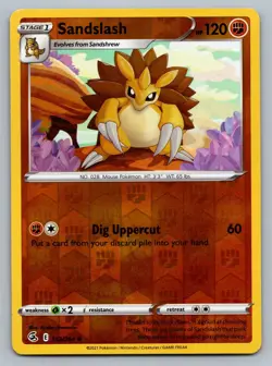 2021 Pokemon Fusion Strike Sandslash 132/264 Reverse Holo NM - Image 1